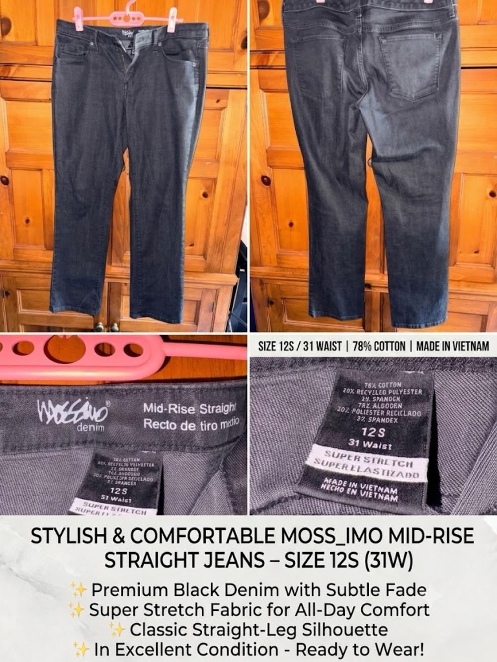 Mossimo Supply Co. Black Mid-Rise Straight Jeans